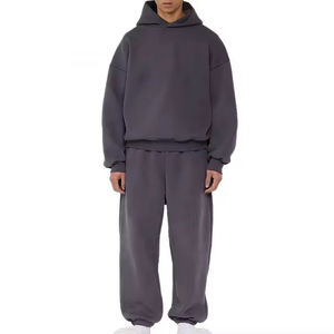 Nouveau élégant surdimensionné à capuche et pantalons de survêtement ensemble Droop épaule fuit hommes survêtement Streetwear tenue survêtement à la mode Boxy - Product Image 6