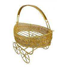 Cesta de frutas de oro y hierro de último estilo, organizador de almacenamiento de joyas, cestas de almacenamiento de cuentas de alambre de Metal en cuadrado con tapa - Product Image 2