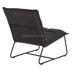 Chaise d'appoint moderne noire rembourrée avec pieds en métal Sièges minimalistes pour le salon et le café - Product Image 2