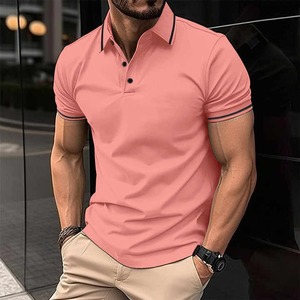 Haut de gamme pour polo avec revers en soie de glace fine manches courtes respirant térylène sans couture tissé - Product Image 4