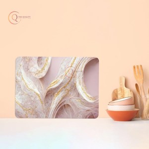 Bloc à découper en marbre classique luxueux bloc de coupe attrayant en or et rose pour ustensiles de cuisine et vaisselle fabriqués à la main - Product Image 6