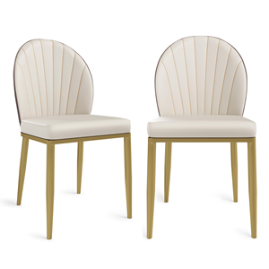 Sillas de Comedor de Diseño Contemporáneo con Tapicería de Cuero Sintético y Estructura de Aluminio - Muebles para el Hogar - Product Image 1