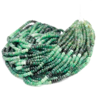 Perles rondes en émeraude naturelle ombrée pour la fabrication de bijoux 4 mm, brins de pierres précieuses émeraude en gros, fournisseur de perles rondes 13 pouces