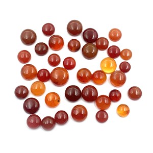 23 piezas de cornalina naranja natural 9-14MM cabujón redondo certificado piedras preciosas sueltas lote por IGI 100 CT - Product Image 1
