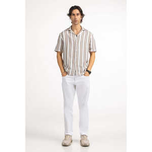 Chemises décontractées pour hommes 100% coton taille XL anti-plis à rayures coupe classique pour le bureau ou la saison estivale - Product Image 4