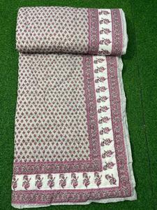 Colcha Kantha, Cubrecama, Colcha de Algodón Estampada a Mano de Jaipur, Colcha Ligera con un Hermoso Color y Diseño - Product Image 5