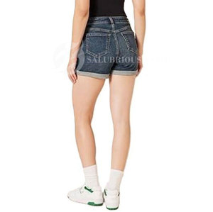 Shorts de Mezclilla Personalizados con tu Propia Marca, Cintura Media, Elásticos, Casuales, Lavados, 100% Algodón, Secado Rápido para Verano - Product Image 3