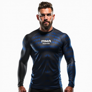 Get MMA Rash Guards para entrenamiento de deportes de combate Gimnasio Entrenamiento Fitness Equipo al por mayor con diseño de tela sublimada Get - Product Image 5