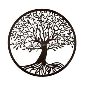 Handmade Rustic Texture Laser Cut Metal <b>Tree</b> Life Wall Art with Plant Pattern Hanging Home Garden Decor Modern design <b>Ramadan</b> - Product Image 1