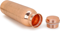 Bouteille en cuivre artisanale de dernière génération, Inde, logo personnalisé imprimé, 1000 ml, réutilisable, écologique, applicable