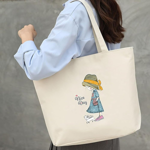 กระเป๋าถือผ้าฝ้ายออกแบบโดยดีไซเนอร์สำหรับสาวๆกระเป๋าสะพายไหล่สำหรับช้อปปิ้งของขวัญที่กำหนดเอง - Product Image 6