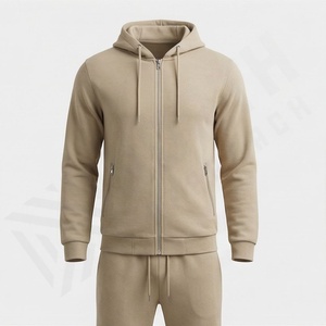 Ensemble de survêtement pour homme conçu avec une veste à capuche zippée de haute qualité, ensemble de course, logo personnalisé, motif en polyester, survêtement en polaire, couleur personnalisée - Product Image 1
