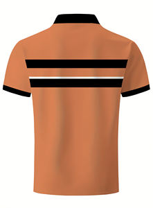 Polo court d'été en tricot à imprimé unique pour hommes, en coton et polyester avec col montant boutonné, design respirant - Product Image 3