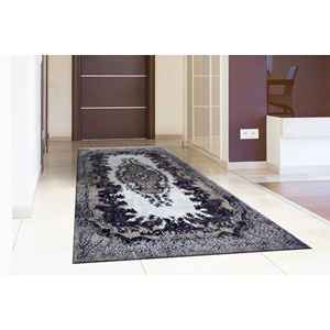 พรมเชนิลล์ลายเหรียญสีดำ: พรมพิมพ์ลายสไตล์ตุรกีแบบดั้งเดิม พร้อมพรมขนนุ่ม - Product Image 2