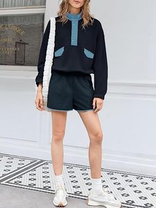 Sweat-shirt à manches longues pour femmes, détail zippé, streetwear moderne, texture douce et confortable, parfait pour les vêtements tendance - Product Image 6