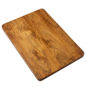 Planche à découper en bois de teck écologique, épaisseur 1,5 cm, passe au lave-vaisselle, durable pour hacher, trancher et servir - Product Image 1