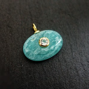 Collar con Colgante Ovalado de Amazonita Hecho a Mano para Mujer, Joyería de Piedras Preciosas Naturales al por Mayor, Piedras Sueltas, Colgantes Chapados en Oro - Product Image 3