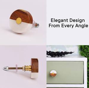 Bouton d'armoire en pierre et bois en laiton AK en finition multicolore bouton attrayant pour meubles d'armoire et de commode - Product Image 4