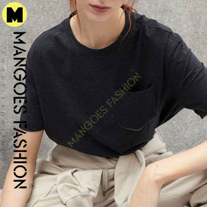 Camiseta de Manga Corta de Algodón Elástico con Cuello Alto para Mujer, Transpirable, de Alta Calidad, con Bolsillo Oculto, Ropa Casual, Personalizable por el Proveedor - Product Image 3
