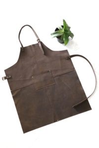 Tablier d'atelier de restaurants de travail en cuir de haute qualité avec poches en cuir tablier de cuisine barbier barbecue - Product Image 5