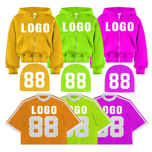 Sweat à capuche zippé 100% coton personnalisé unisexe avec imprimé Streetwear Boxy T-shirt style unisexe - Product Image 5
