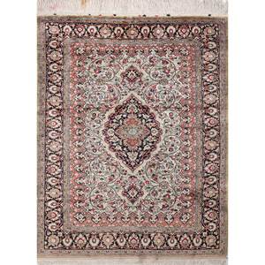 Tapis en soie noué à la main Gulmarg Pae-5770 bleu pour la prière - Product Image 1