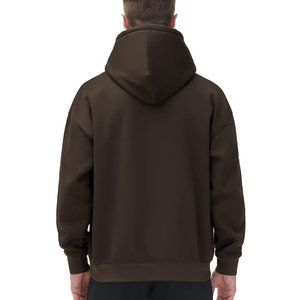 Sweats à capuche pour hommes de haute qualité 100% coton basiques coton mélangé surdimensionné recadrée vêtements de rue sweats à capuche en molleton uni pour hommes - Product Image 2