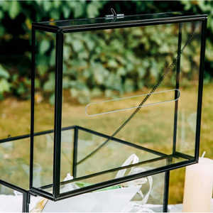 Boîte à cartes rectangulaire géométrique en verre, faite à la main, grande taille, 12 petites boîtes à bijoux - Product Image 3