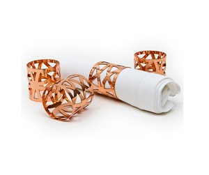 Anneaux de serviette en aluminium de style occidental pour les fêtes de mariage Design créatif de fleurs pour la décoration de table de la maison du restaurant de l'hôtel - Product Image 5