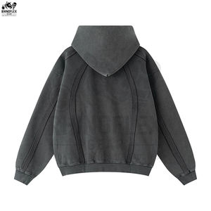 Nueva Sudadera con Capucha Informal con Cierre y Lavado Ácido, Personalizada, de Algodón y Felpa, Ajuste Regular para Adultos - Product Image 2