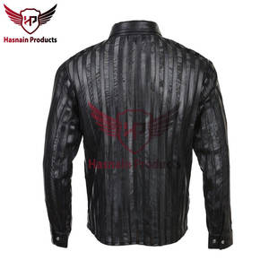 Camisa de cuero negro Premium Moda de hombre con estilo para una camisa de cuero de declaración audaz Camisa negra Jonah Moda de hombre - Product Image 2