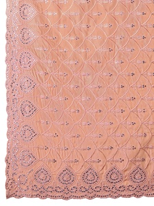 Sari en soie mélangée pour femmes Trendmalls, broderie Zarkan, pièce de chemisier non cousue, occasions de fête et de mariage (toutes saisons) - Product Image 6