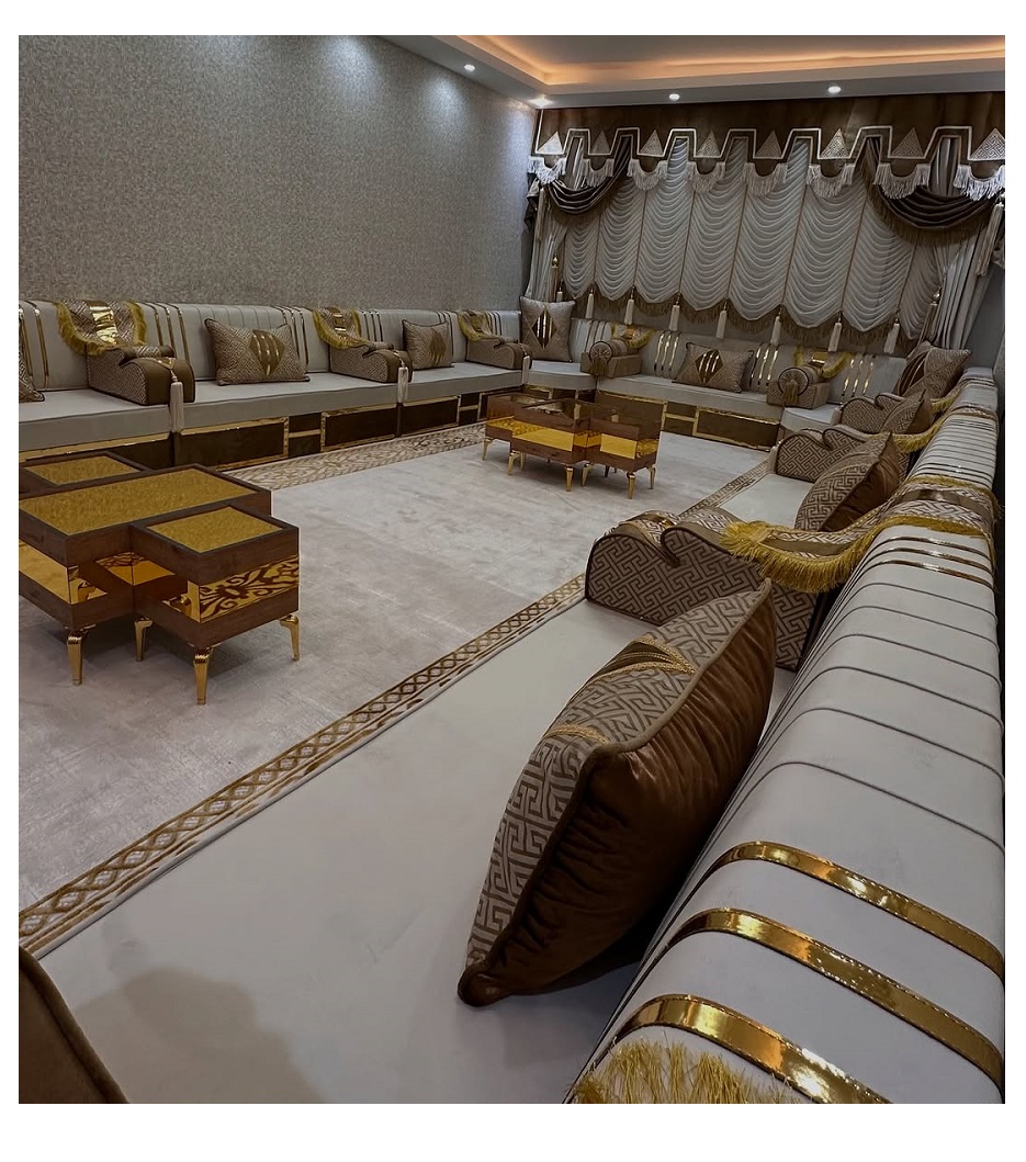 Arab Majlis Set - Modern Velvet Modular Sofa Design, image size:935x1059