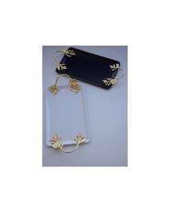 Plateau de service design de luxe en métal avec poignées ornées pour un transport facile pendant les brunchs à la maison et les événements de thé - Product Image 6