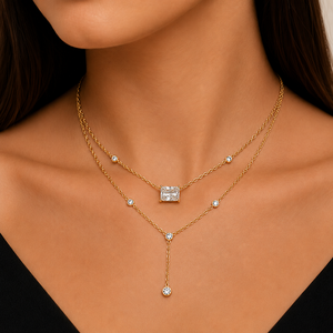 Collar de Oro Sólido de 14K con Colgante de Diamante Cuadrado Radiante de 1.50 Quilates, Cultivado en Laboratorio, Certificado por IGI, para Mujer, Estilo Étnico, Lujoso y Fino - Product Image 1