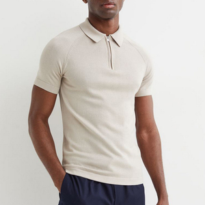 เสื้อโปโลผ้าฝ้ายออร์แกนิคของผู้ชาย100% ใหม่เสื้อโปโลแขนสั้นลำลองสำหรับฤดูร้อน - Product Image 1