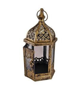 Lámpara de cristal de hierro vintage decoración del hogar portavelas de metal linternas y tarros para fiestas de Navidad-fabricante al por mayor - Product Image 2