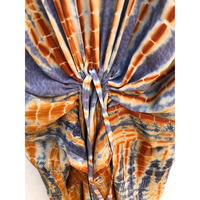 Robe caftan en crêpe de soie tie-dye faite à la main, style bohème, pour la plage, fabricant en gros au meilleur prix