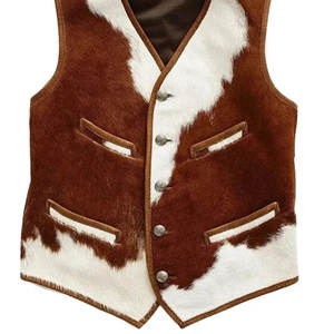 Gilet en cuir inspiré des cow-boys vintage pour tous les jours, coupe décontractée, sans manches, respirant, gilet en cuir - Product Image 5