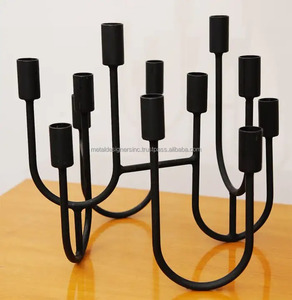 Metal <b>Black</b> 12 <b>Candlestick</b> Holder Wrought Iron <b>Black</b> Decorative Candle Holder for Home and Gift - Product Image 3