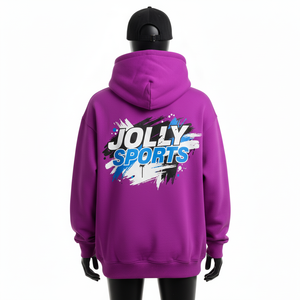 Sudadera Extra Grande para Mujer, Algodón de Alta Densidad, Felpa de Poliéster, 320GSM, Ajuste Cómodo, Color Morado Sólido, Ropa Urbana, Logotipo Personalizado Estampado, Sudadera Básica - Product Image 2