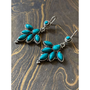 Boucles d'oreilles en cristal turquoise 11,8 grammes - Product Image 1