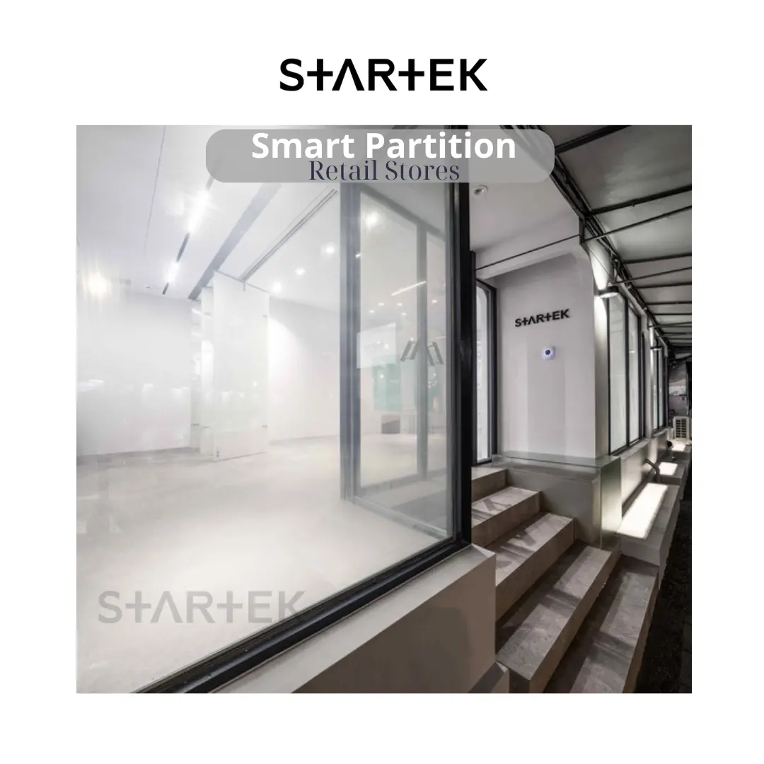 Adaptable storefront solutions - PDLC smart glass creates flexible retail environments - Smart partition STARTEK 2