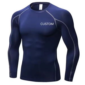 Control Fabric Custom Wholesale Compressed Shirts Custom Logo Men's Rashguard Spandex / Nylon Compression Shirts Anti-UV UPF50+ - Product Image 2