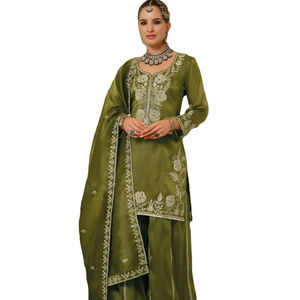 Conjunto Kurti Palazzo con Bordado de Lentejuelas de Chinon, Hermoso y Moderno, para Mujer - Product Image 1