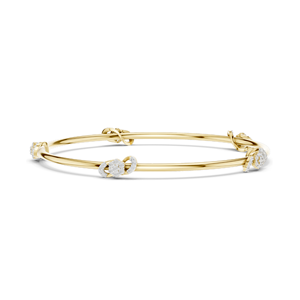 Knot <b>Bangle</b> Bracelet with 0.51 CT Lab-Grown Diamonds Round Brilliant Cut 18KT, 14KT, 10KT <b>Gold</b> & 925 Silver <b>Rose</b>, Yellow, - Product Image 1