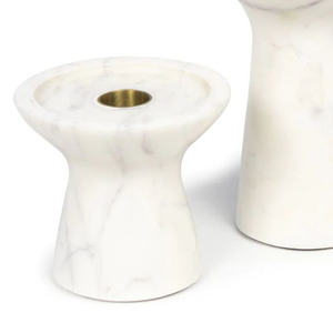 Restaurant Table Decorative Candle Holder High Quality <b>White</b> Marble Material <b>Candlestick</b> Custom Shape Tealight Candle Holder - Product Image 3