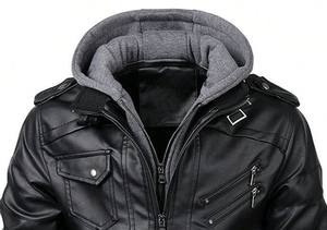 Chaqueta de Cuero Midnight Rider Personalizada de Alta Calidad, Transpirable, con Capas de Cuero Luxel, Botones y Cierre de Cremallera - Product Image 6