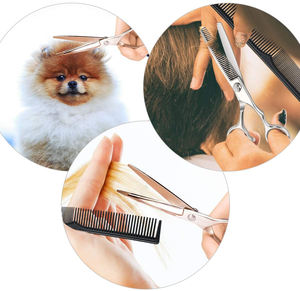 ชุดเครื่องมือช่างตัดผมแบบมืออาชีพกรรไกรแบบแบนสำหรับร้านทำผมทำจากทองคำขาว - Product Image 3