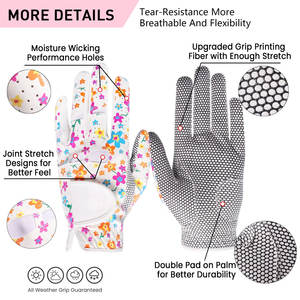 Vêtements de sport professionnels de haute qualité Gants de golf en cuir véritable Cabretta vert Vente directe d'usine du Pakistan - Product Image 6